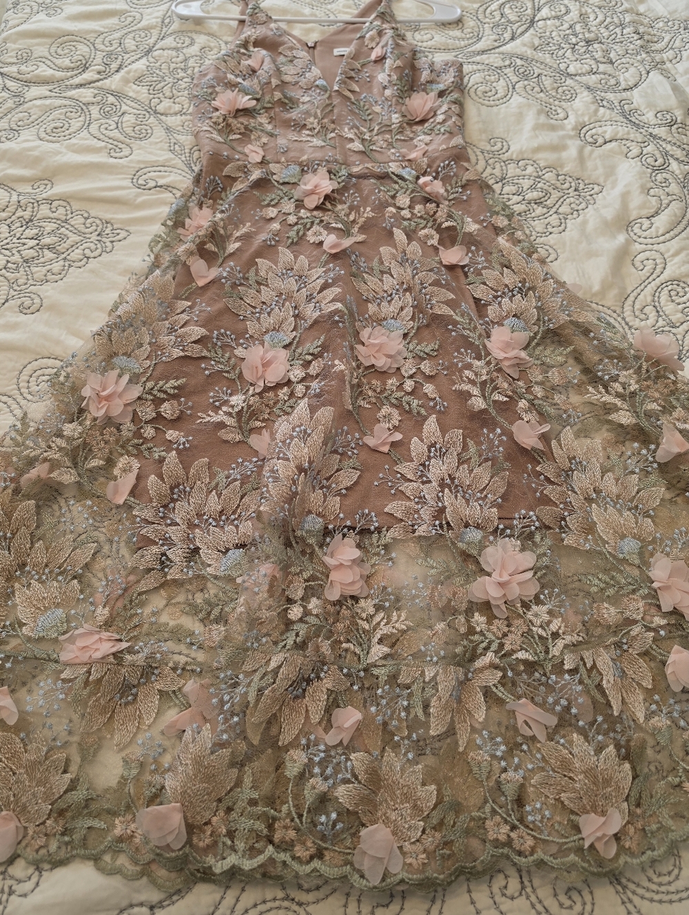 Embroidered Fit & Flare Dress By Dress The Population - Picture 4 of 12